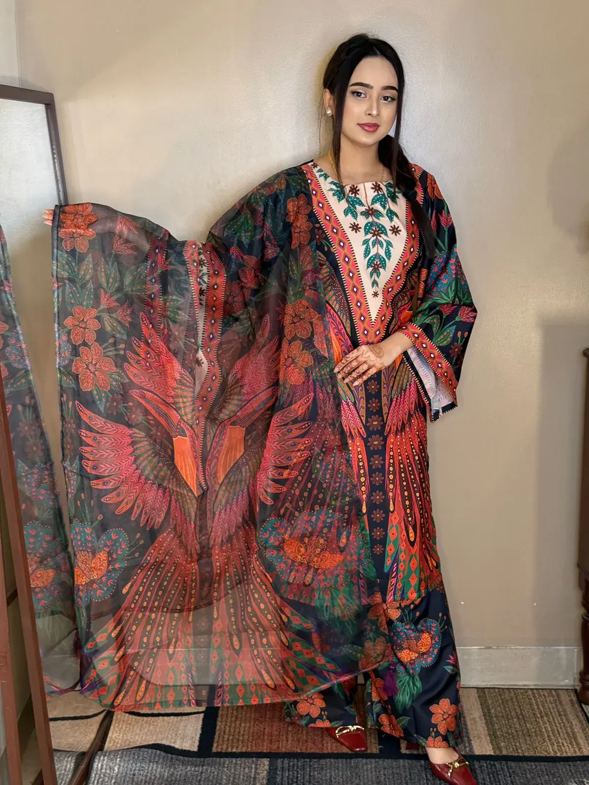 Stitched Dubai silk 3pice